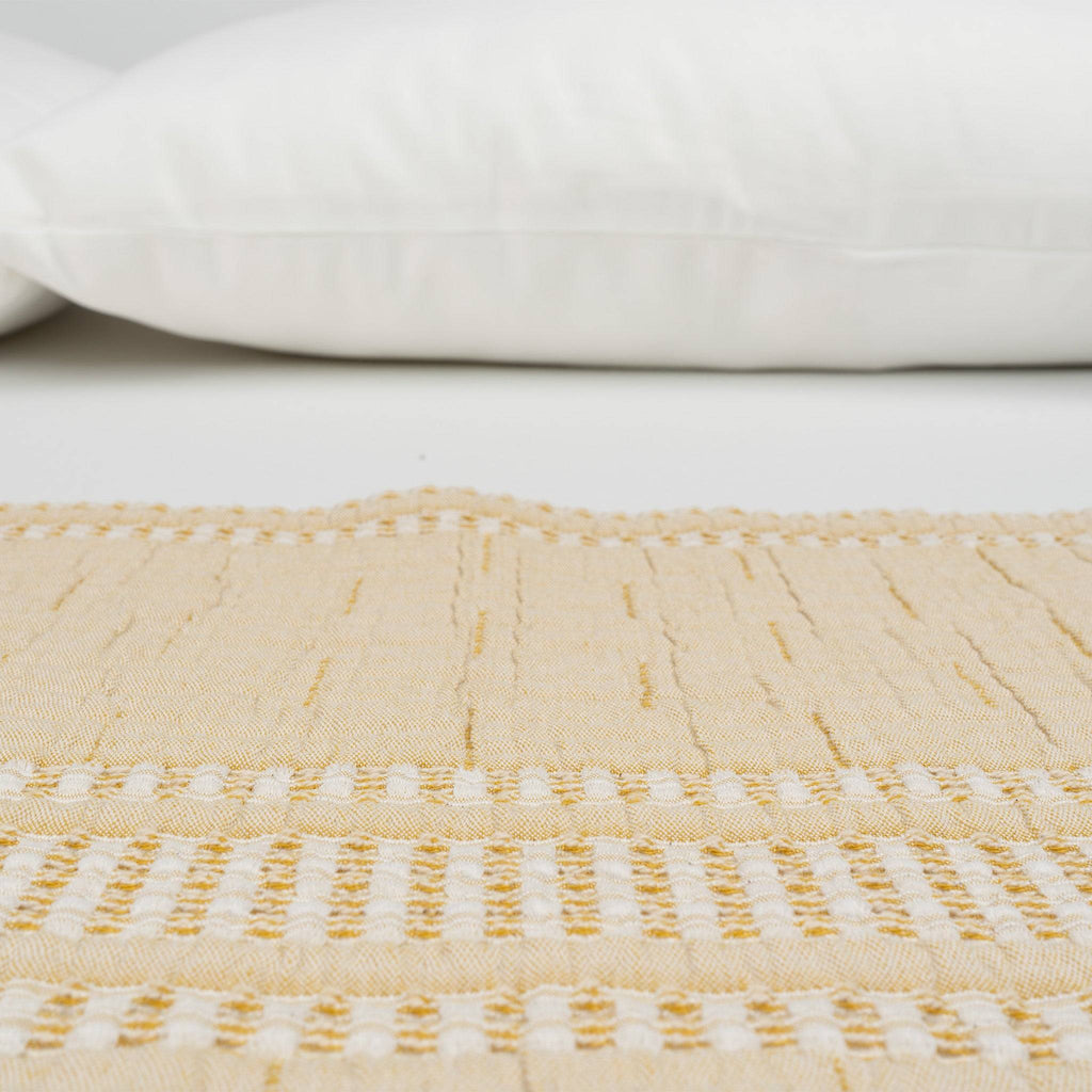 Close-up of beige TerraCotton Blanket texture